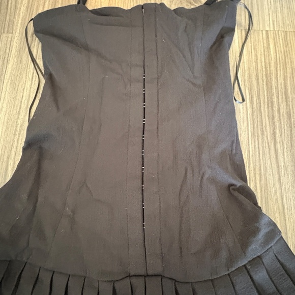 Windsor Dream Twirl Tie Strap Pleated A-Line Mini Dress Black Corset Detail - Picture 3 of 11